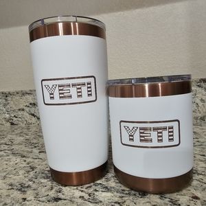 YETI set of 20oz & 10oz FOLDS OF HONOR WHITE